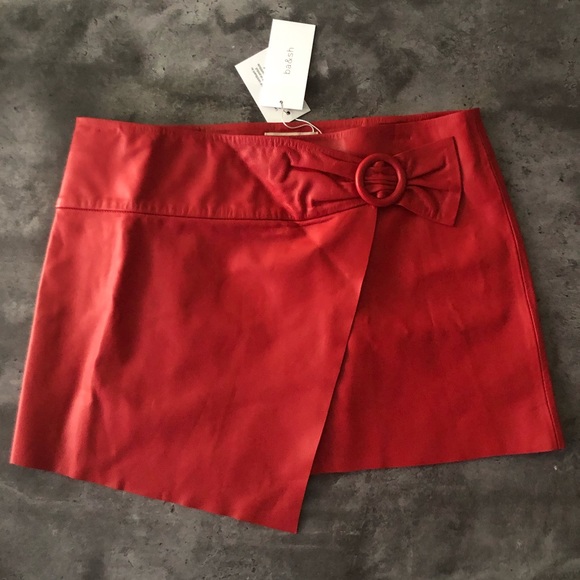 ba&sh Dresses & Skirts - NWT ba&sh Braddy Leather Wrap-Front Mini Skirt
